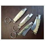 4 Pocket Folding Knives Keychains