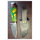 Custom Damascus Knife with Sheath