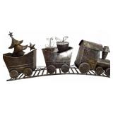 Metal Christmas Train Decor Set
