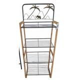 Metal and Wood Shelf Unit with Elephant Decor
