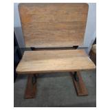 Wood and Cast Iron School Desk 20x20x24