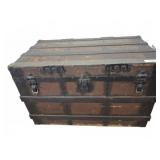 G.W. Rush Wooden Steamer Trunk, 36x20x24