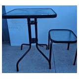 Two-Piece Glass Patio Table Set, 24x24x30