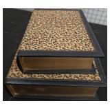 2 Leopard Print Book-Shaped Storage