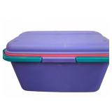 Plastic Storage Bin With Sewing Supplies