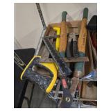 Box Lot of Hand Tools and Square
