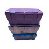 Three Large Plastic Storage Totes