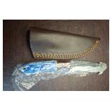 Fixed Blade Knife with Blue Resin Handle and