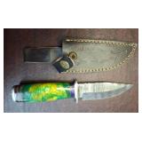 Fixed Blade Knife with Sheath, Resin Handle