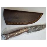 Fixed Blade Knife with Leather Sheath