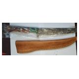 Fixed Blade Knife with Leather Sheath