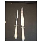 Sterling Handle Carving Knife and Fork Set