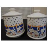 Ceramic Goose Motif Canisters