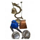 Brass Bell, Cowbells & Fast USA Ashtrays Lot