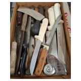 Box Lot of Assorted Kitchen Knives