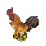 Ceramic Rooster Pitcher With Floral Detail
