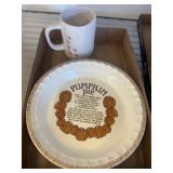Rae Dunn Mug and Pumpkin Pie Plate