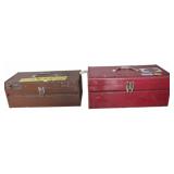Two Metal Toolboxes With Assorted Hand Tools
