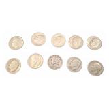 Ten U.S. Silver Dimes Pre-1965 Assortment