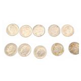 10 Pre-1965 US Roosevelt Dimes