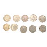 10 US Roosevelt Dimes (1947ï¿½1964