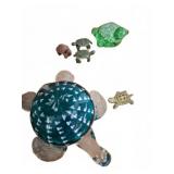 Glass and Resin Turtle Figurine Group