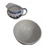 Johnson Bros Blue Willow Creamer and Bowl