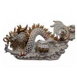 Porcelain Dragon Figurine with Gold Accents 21"ï¿½12