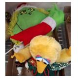 Christmas Decor Lot: Grinch, Big Bird, Snow