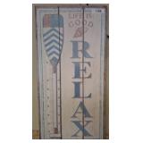 Wooden Wall Sign 15x31 "Relax Life Is Good"