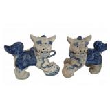 Blue and White Porcelain Foo Dogs