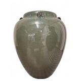 Green Ceramic Vase with Handles