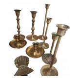 Brass Candle Holders and Hand Clip