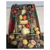 Decorative Faux Fruit Lot with Candleholders
