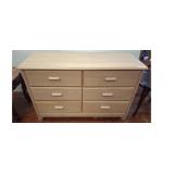 Six-Drawer Wood Dresser, 49x18x32 Inches