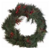 Artificial Pine Wreath with Berries and Pine