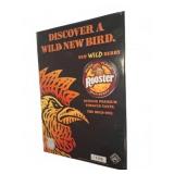 Rooster Wild Berry Metal Sign 16x23 Inch