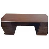Wood Desk with Drawers, 72x24x30 Inches