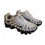 Nike Shox White and Silver Sneakers