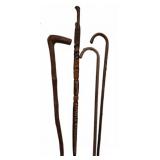 Four Wooden Walking Sticks