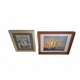 Framed Art Prints: Sailboat and Seasc
