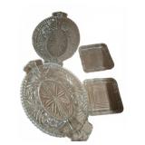 Pressed Glass Serving Dishes Set
