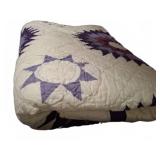 Purple and White Patchwork Quilt