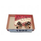 Betsey Johnson Floral Rhinestone Earrings