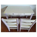 Childrenï¿½s Desk with Two Chairs, 32x18x22 in