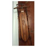 Super Steering Wooden Sled with Metal Runners