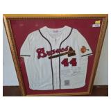 Framed Braves Jersey Signed by Multiple Hall-