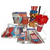 Patriotic Party Drinkware and Supplies Lot
