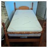Twin Bed with New Mattress and Wooden Frame
