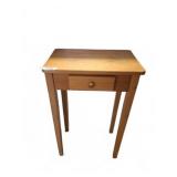 Wooden Side Table with Drawer, 15x11x27"